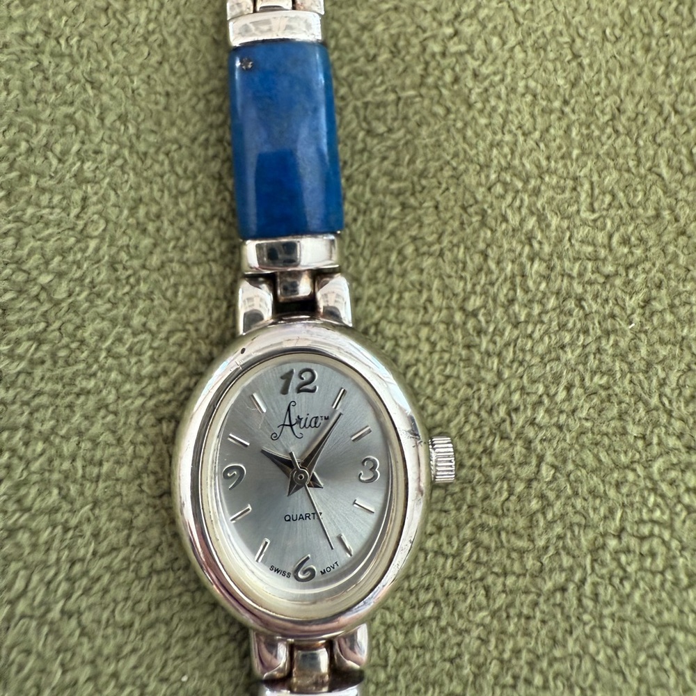 Aria Silver and lapis watch